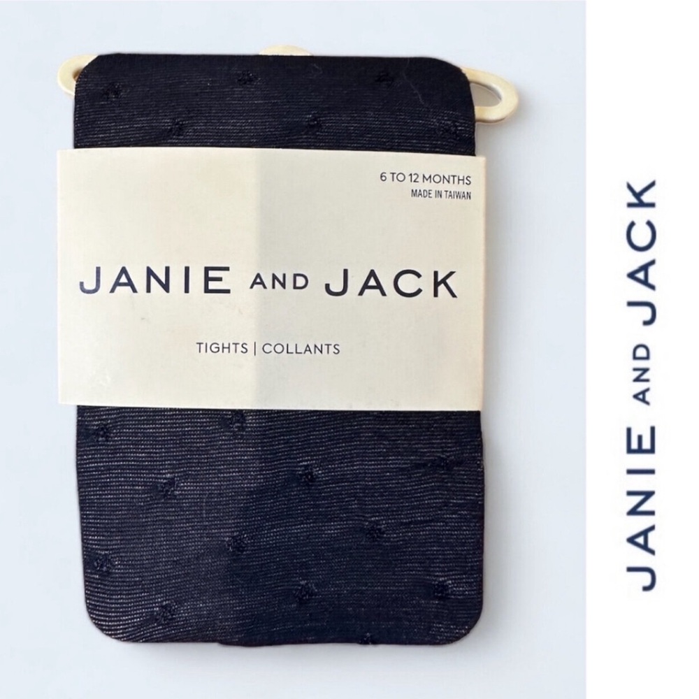 NWT Janie & Jack Navy Polka Dot Tights, Size 6-12 M, MSRP $18.50